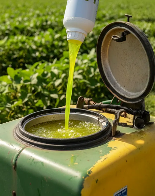 Compatível com defensivos agrícolas, fertilizantes e biológicos.